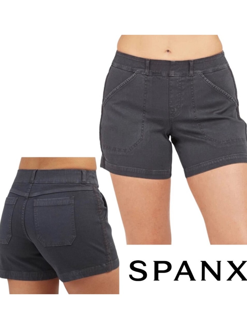 Spanx Women's charcoal Stretch Twill Shorts